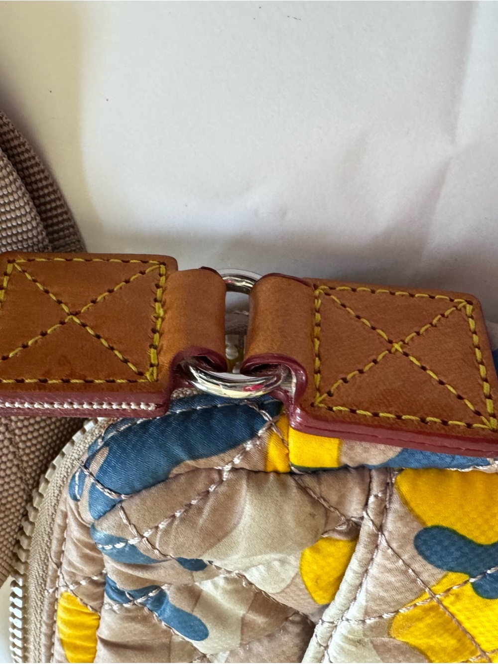 MZ Wallace Quilted Crossbody Bag in Tan, Yellow & Blue - Picture 5 of 8